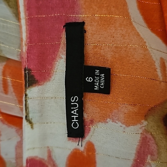 VTG CHAUS 1990s Floral Tropical Pleated Chiffon Fairycore Mini Circle Skirt - Picture 6 of 7